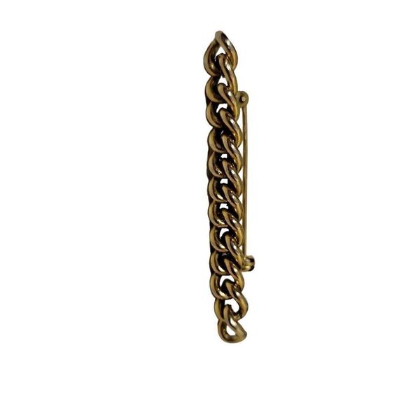 Freirich Gold Bar Chain Link Brooch Pin - Picture 1 of 10